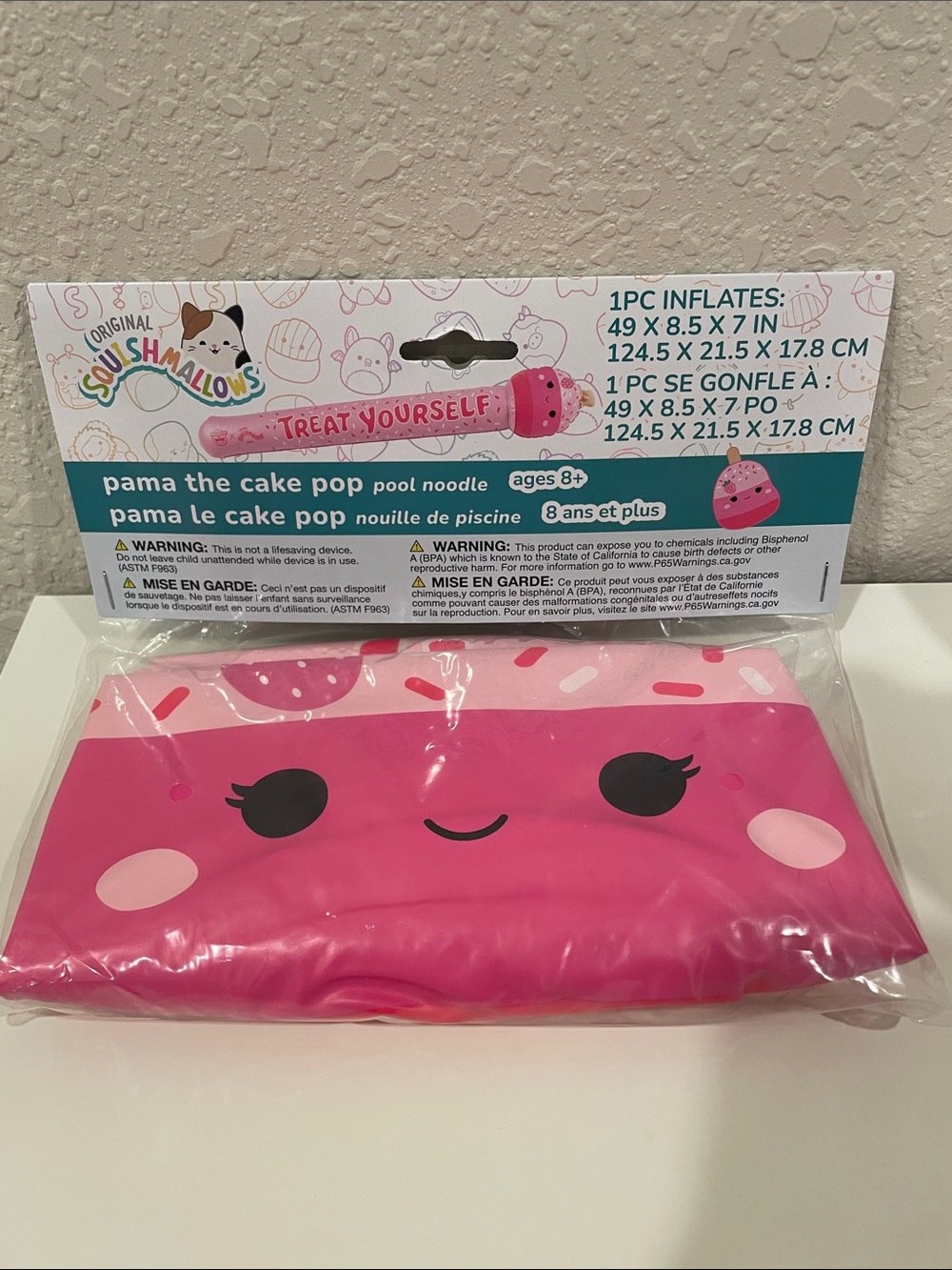 Squishmallows Pink Pama the Cake Pop Pool Noodle
